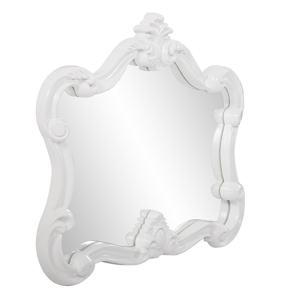 28" White Baroque Framed Accent Mirror HomeRoots