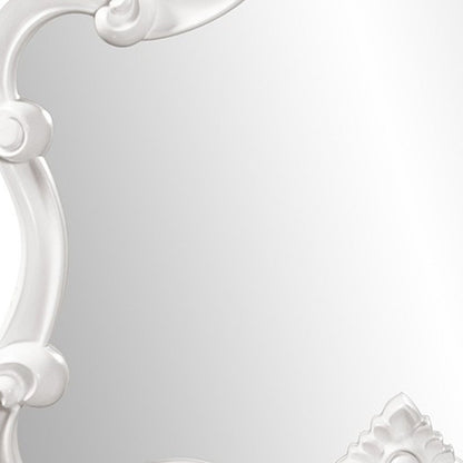 28" White Baroque Framed Accent Mirror HomeRoots