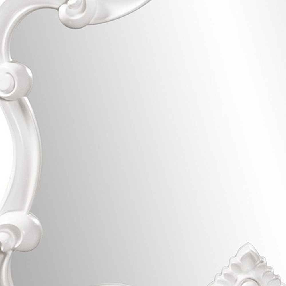 28" White Baroque Framed Accent Mirror HomeRoots