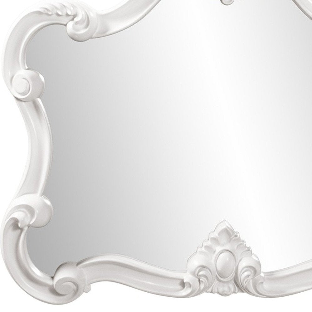 28" White Baroque Framed Accent Mirror HomeRoots