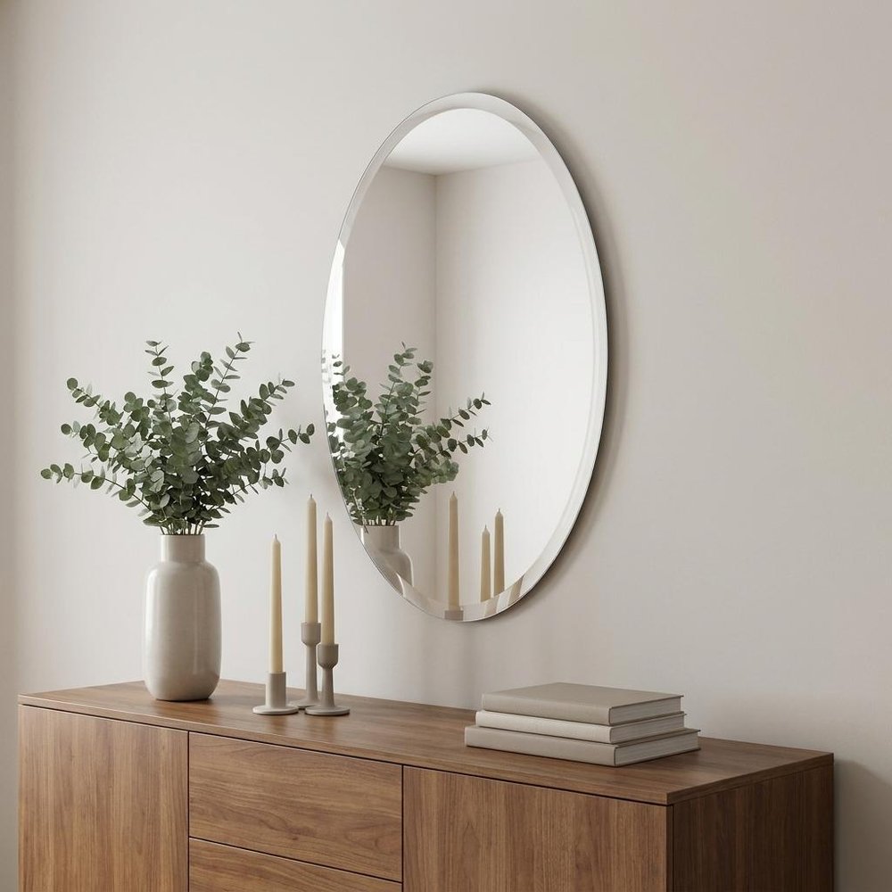 12" Clear Round Unframed Accent Mirror HomeRoots
