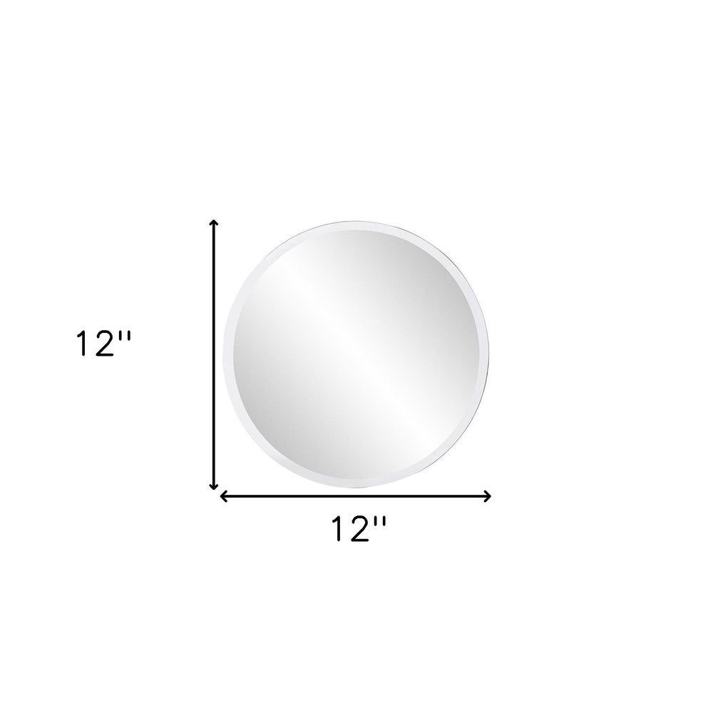 12" Clear Round Unframed Accent Mirror HomeRoots