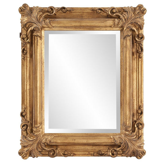 23" Antiqued Gold Ornate Scroll Framed Accent Mirror HomeRoots