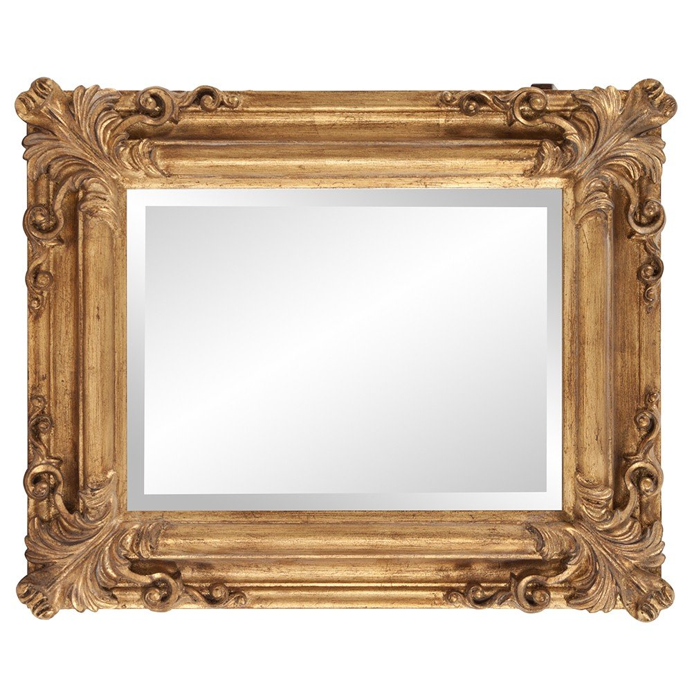 23" Antiqued Gold Ornate Scroll Framed Accent Mirror HomeRoots
