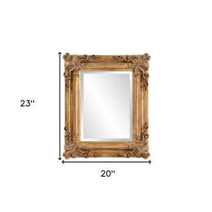 23" Antiqued Gold Ornate Scroll Framed Accent Mirror HomeRoots
