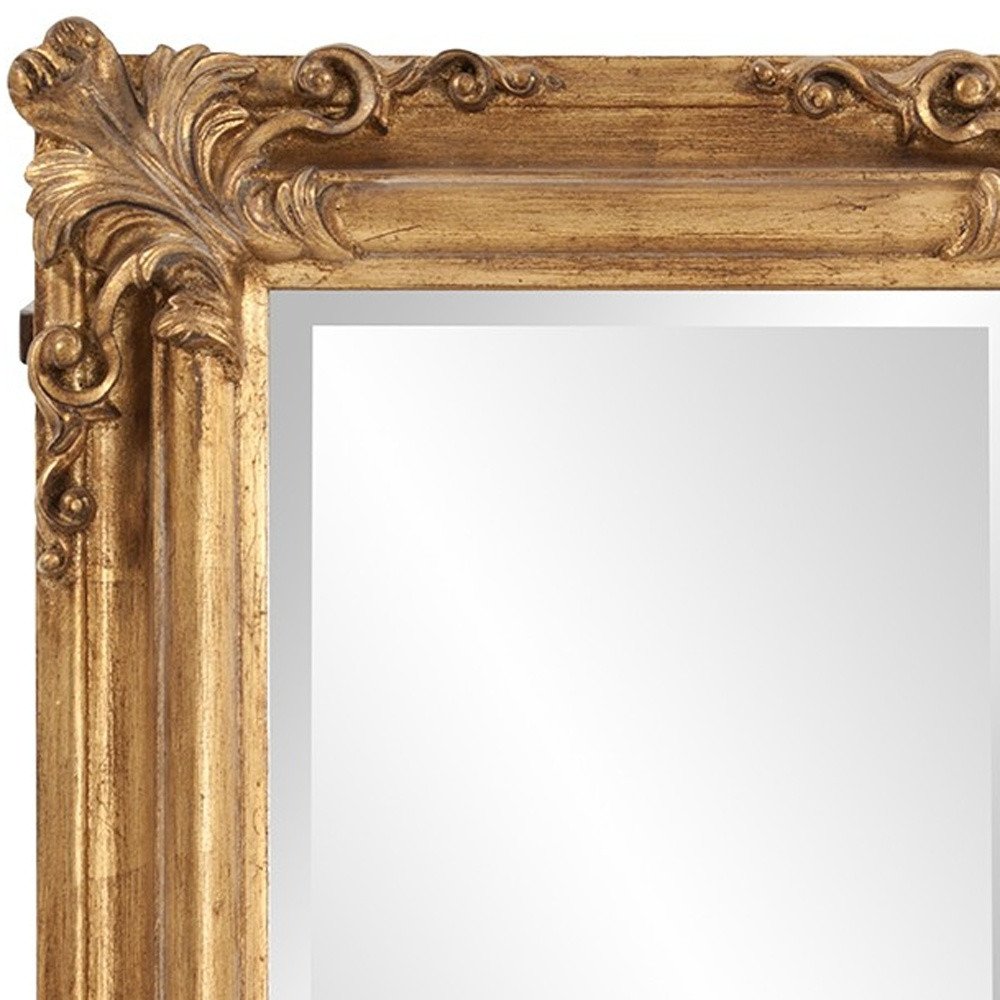 23" Antiqued Gold Ornate Scroll Framed Accent Mirror HomeRoots