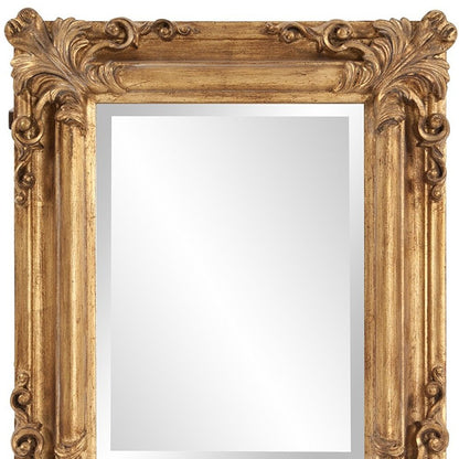 23" Antiqued Gold Ornate Scroll Framed Accent Mirror HomeRoots