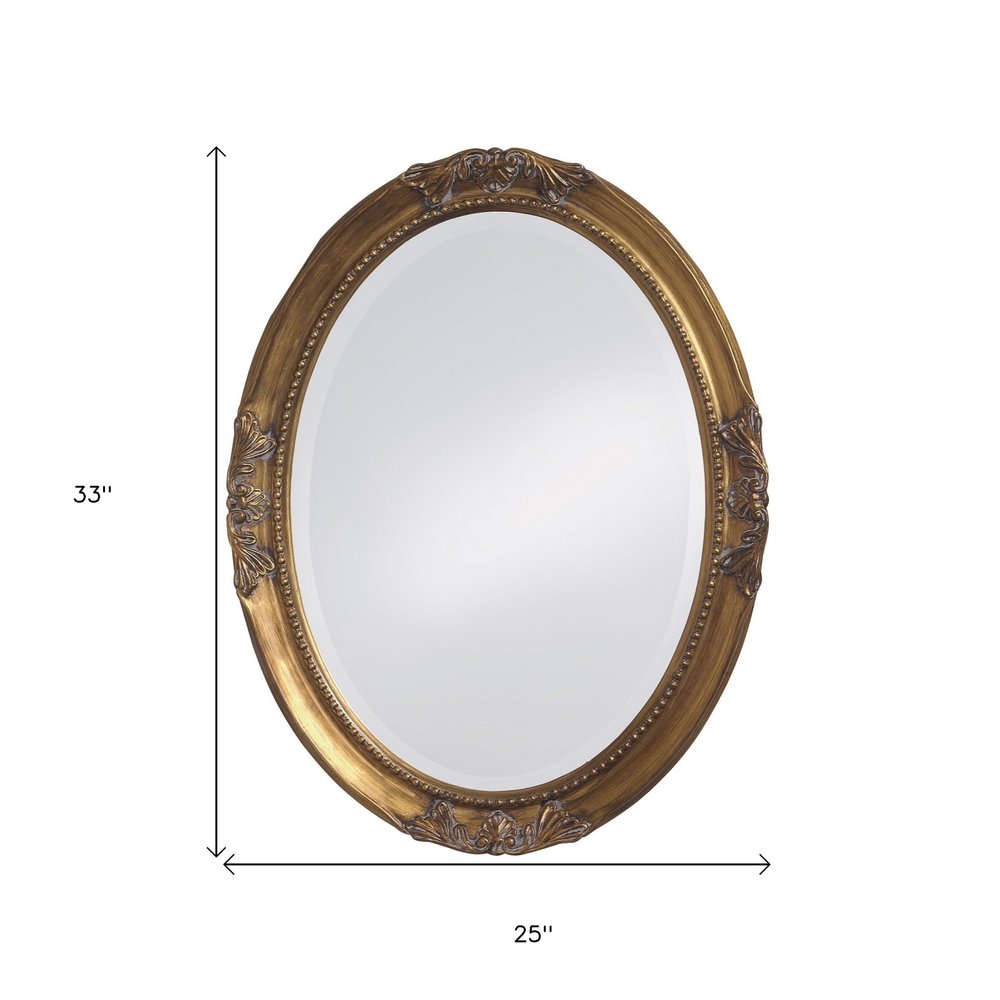 33" Gold Oval Framed Accent Mirror HomeRoots
