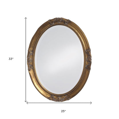 33" Gold Oval Framed Accent Mirror HomeRoots