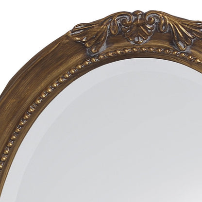 33" Gold Oval Framed Accent Mirror HomeRoots