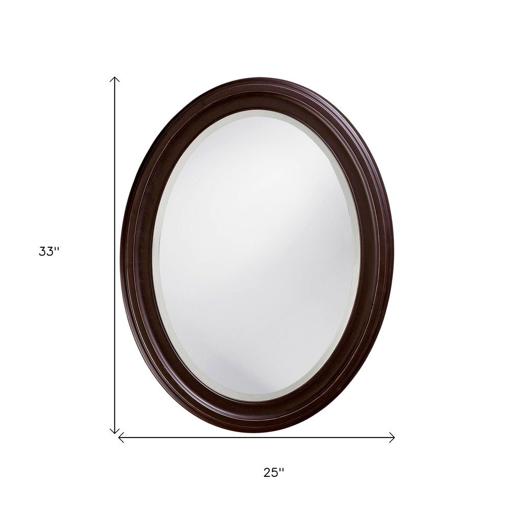 33" Bronze Oval Framed Accent Mirror HomeRoots