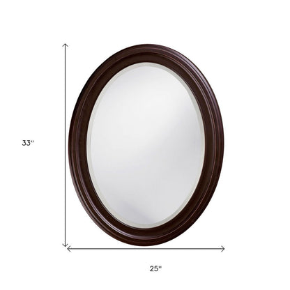 33" Bronze Oval Framed Accent Mirror HomeRoots