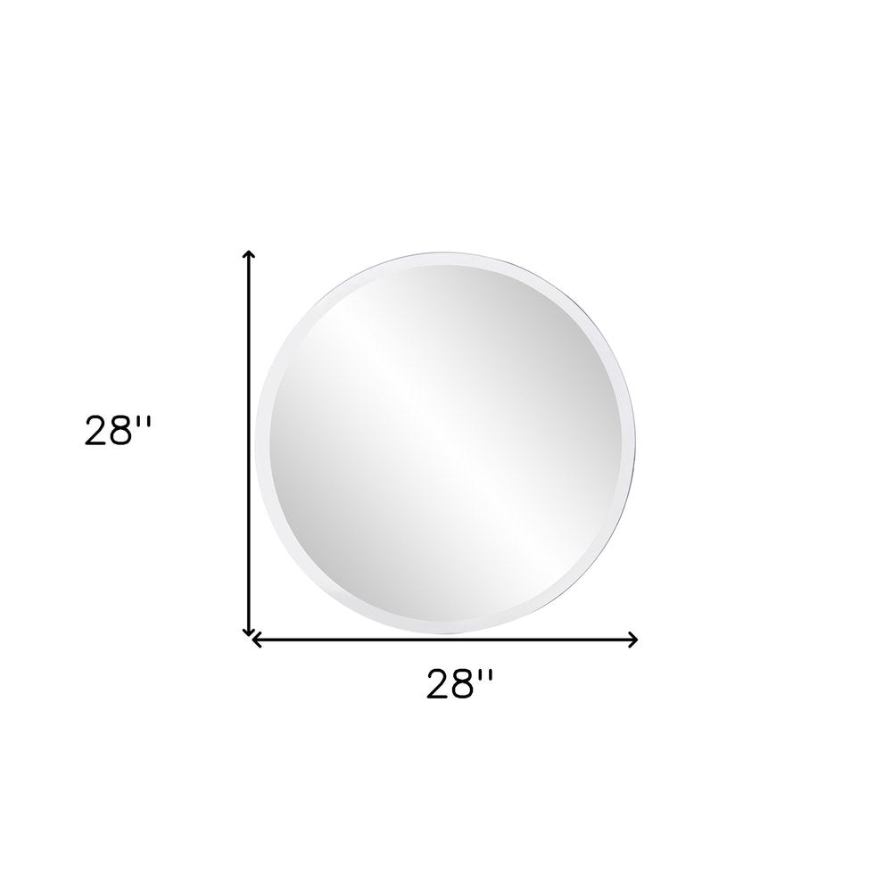 28" Gray Round Unframed Accent Mirror HomeRoots