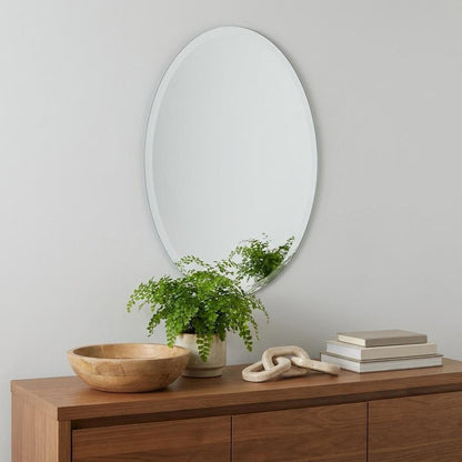 28" Gray Round Unframed Accent Mirror HomeRoots