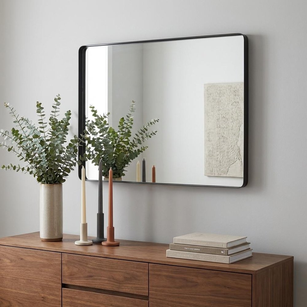 40" Black Metal Framed Accent Mirror HomeRoots