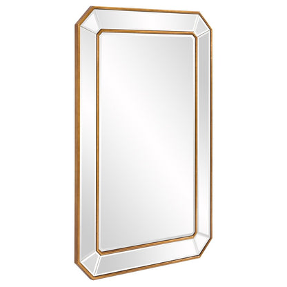 Recatngle Gold Leaf Mirror With Angled Corners Frame HomeRoots