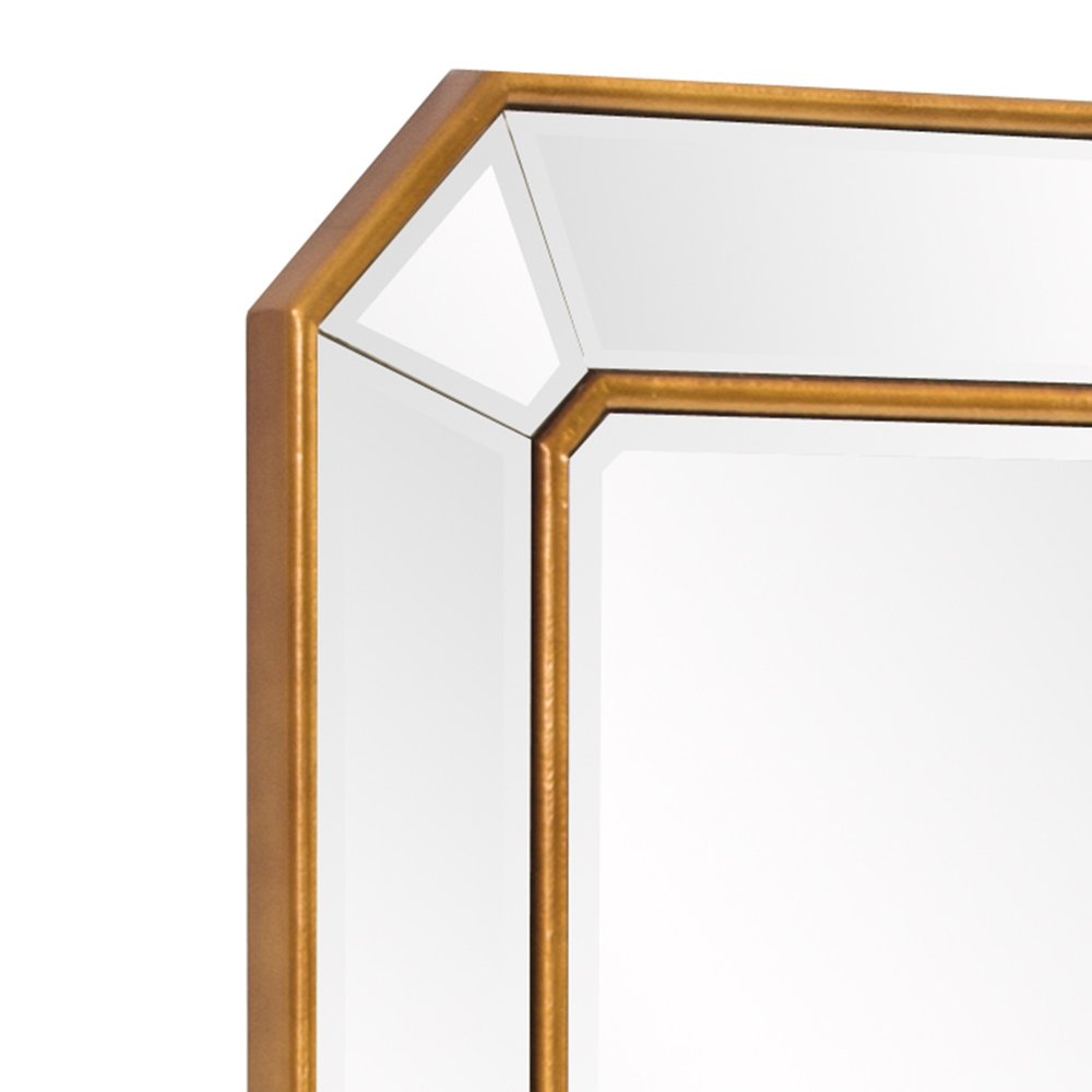 Recatngle Gold Leaf Mirror With Angled Corners Frame HomeRoots