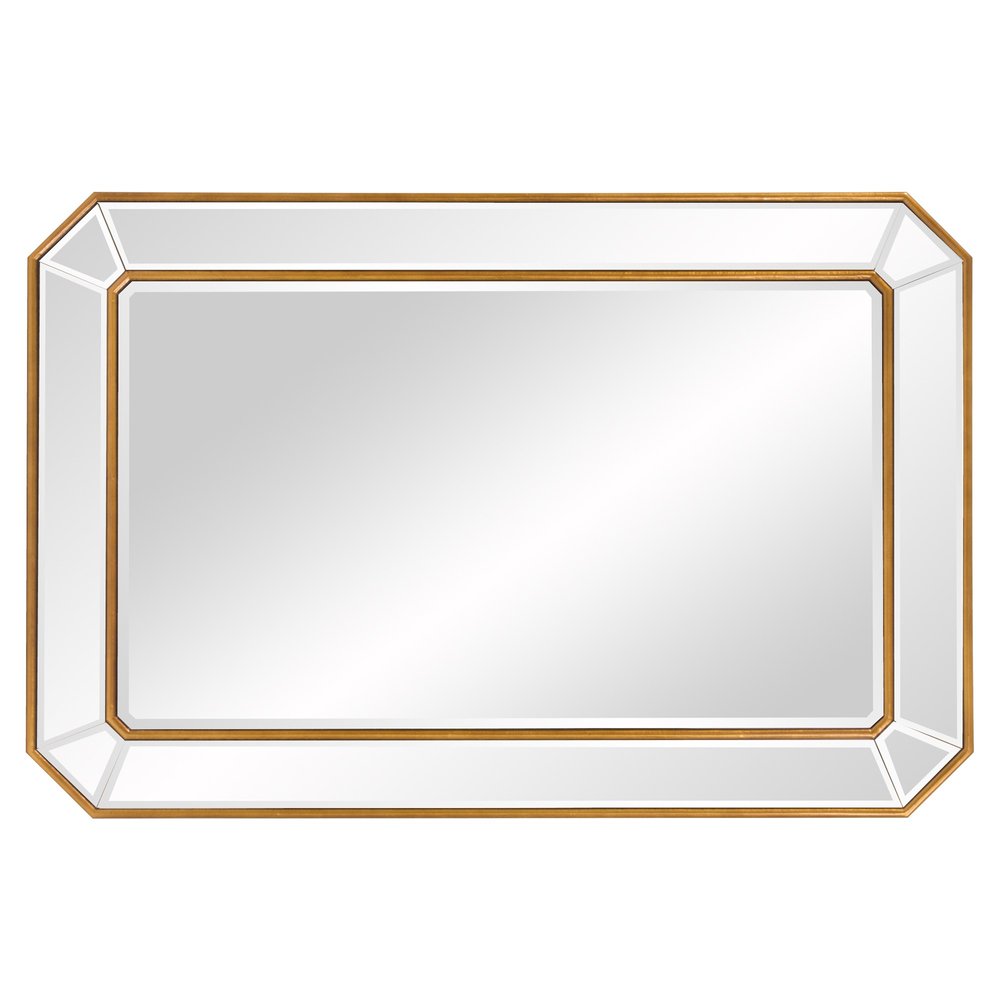 Recatngle Gold Leaf Mirror With Angled Corners Frame — view 5