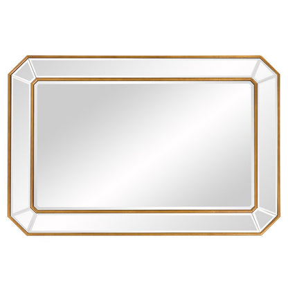 Recatngle Gold Leaf Mirror With Angled Corners Frame HomeRoots