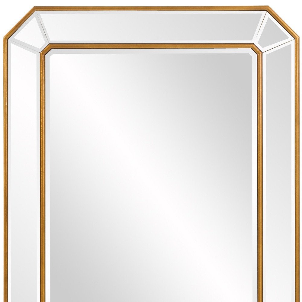 Recatngle Gold Leaf Mirror With Angled Corners Frame — view 8