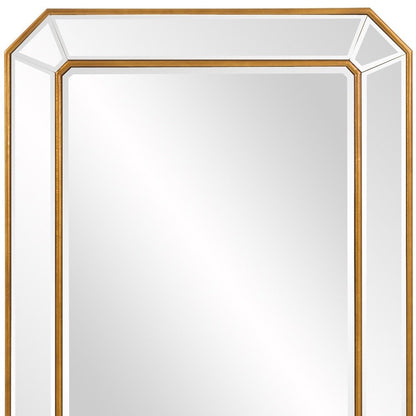 Recatngle Gold Leaf Mirror With Angled Corners Frame HomeRoots