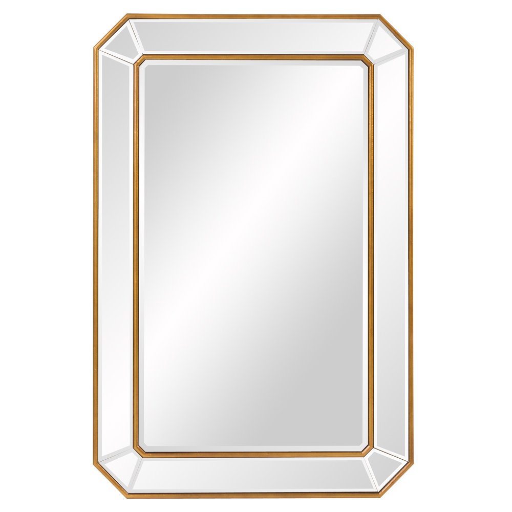 Recatngle Gold Leaf Mirror With Angled Corners Frame — view 10