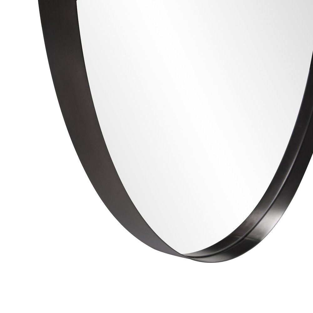 36" Black Round Framed Accent Mirror HomeRoots