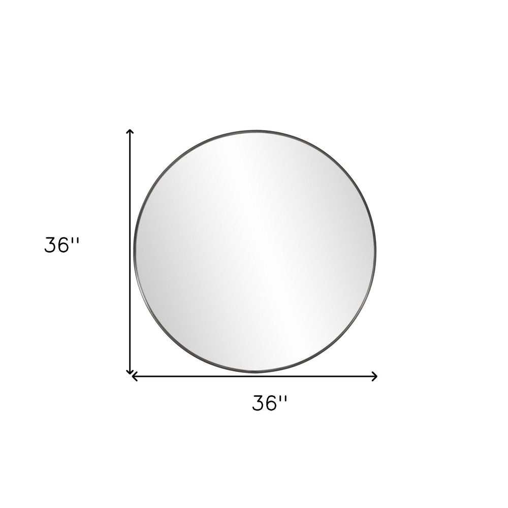 36" Black Round Framed Accent Mirror HomeRoots
