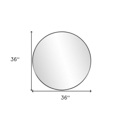 36" Black Round Framed Accent Mirror HomeRoots