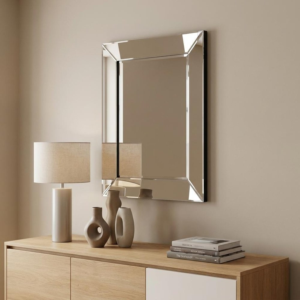 24" Clear Beveled Edge Frame Accent Mirror HomeRoots