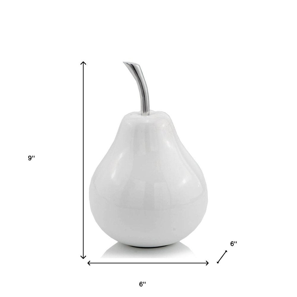 White Medium  Pear Shaped Aluminum Accent Home Decor HomeRoots