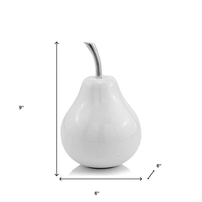 White Medium  Pear Shaped Aluminum Accent Home Decor HomeRoots