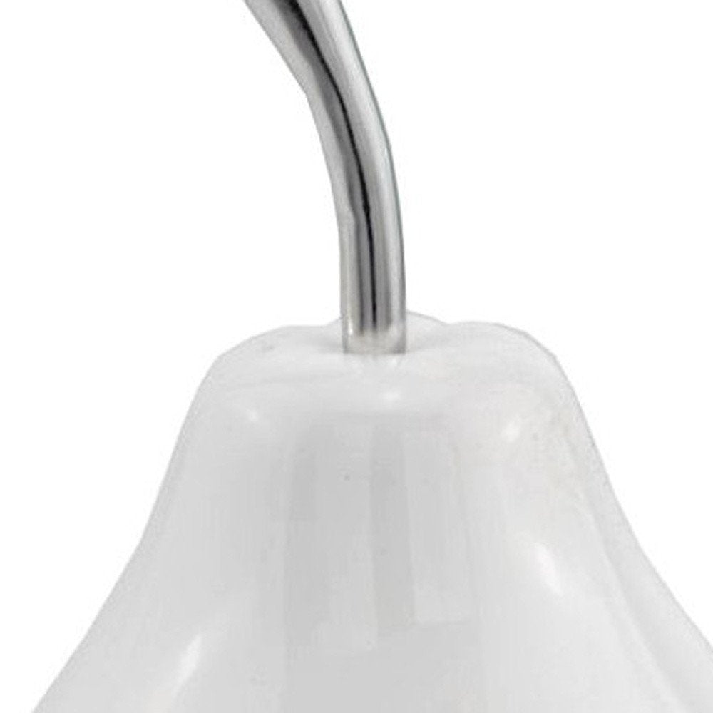 White Medium  Pear Shaped Aluminum Accent Home Decor HomeRoots