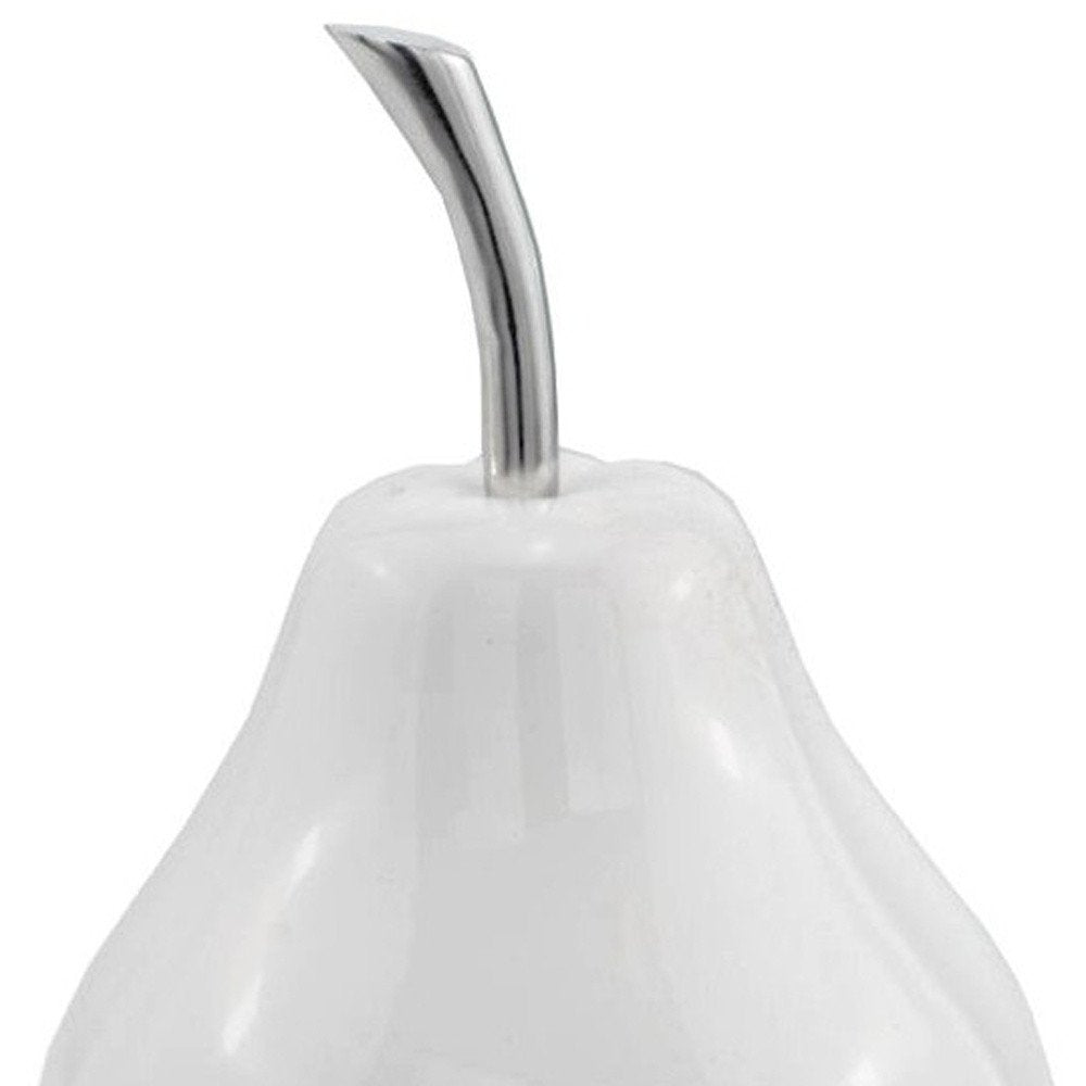 White Medium  Pear Shaped Aluminum Accent Home Decor HomeRoots