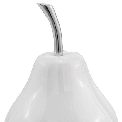 White Medium  Pear Shaped Aluminum Accent Home Decor HomeRoots