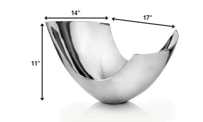 Set of Two Mod Aluminum Scoop Centerpiece Bowls HomeRoots