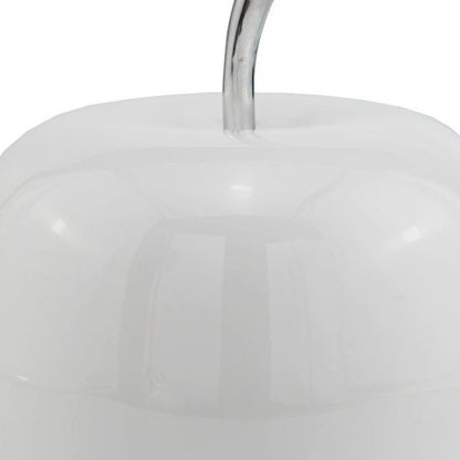 13" White Aluminum Decorative Apple Tabletop Sculpture HomeRoots