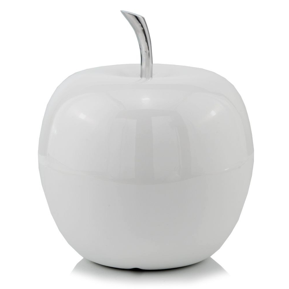 13" White Aluminum Decorative Apple Tabletop Sculpture HomeRoots