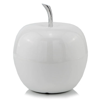 13" White Aluminum Decorative Apple Tabletop Sculpture HomeRoots