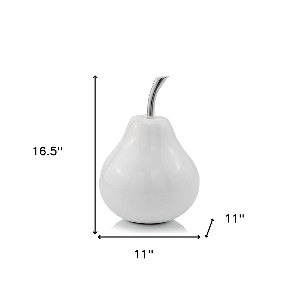 White Medium  Pear Shaped Aluminum Accent Home Decor HomeRoots