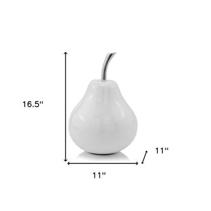 White Medium  Pear Shaped Aluminum Accent Home Decor HomeRoots
