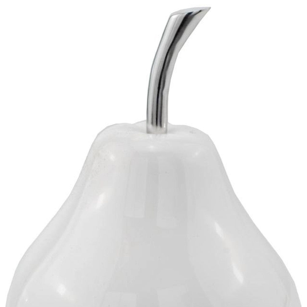 White Jumbo Pear Shaped Aluminum Accent Home Decor