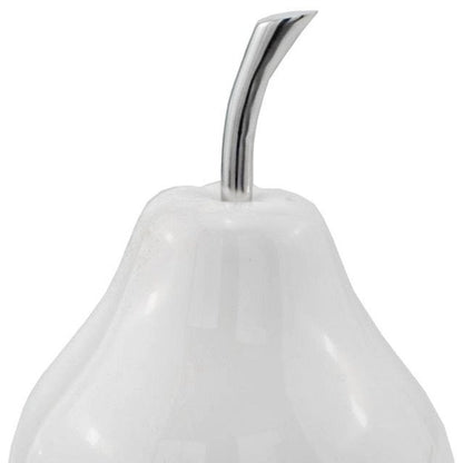 White Medium  Pear Shaped Aluminum Accent Home Decor HomeRoots