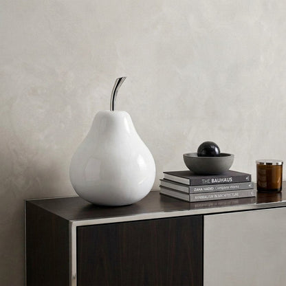 White Medium  Pear Shaped Aluminum Accent Home Decor HomeRoots
