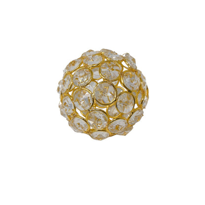 3" Gold Faux Crystal and Gold Decorative Orb Tabletop Sculpture