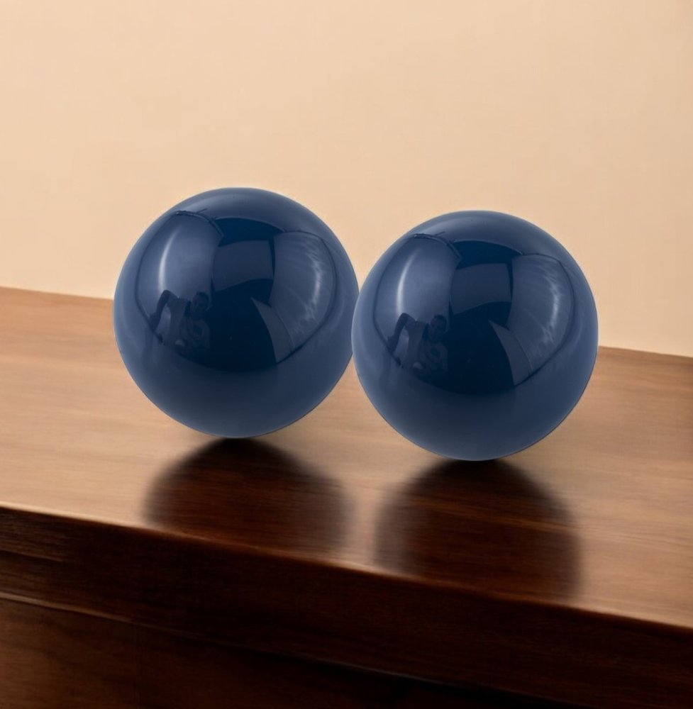 3" Blue Aluminum Decorative Orb Tabletop Sculpture HomeRoots