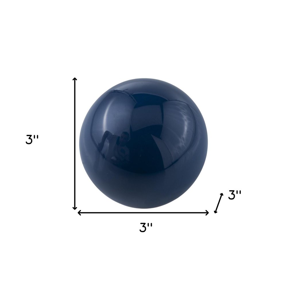Set Of 2 Blue Aluminum Decorative Spheres 3' HomeRoots
