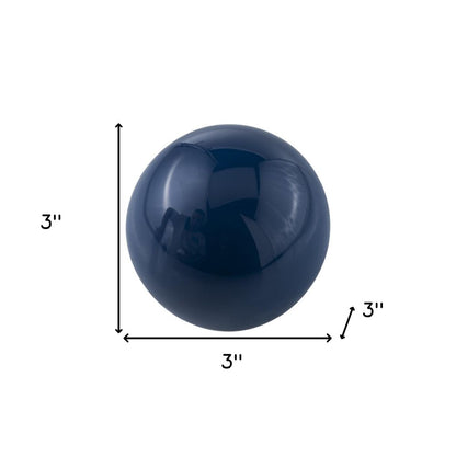 Set Of 2 Blue Aluminum Decorative Spheres 3' HomeRoots