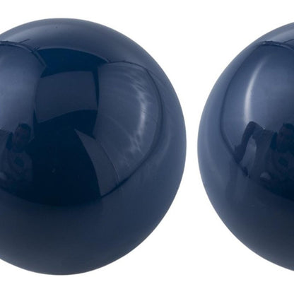 Set Of 2 Blue Aluminum Decorative Spheres 3' HomeRoots