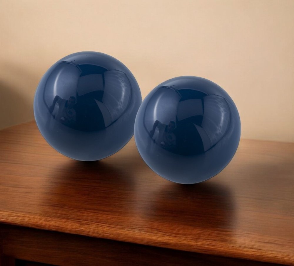 3" Blue Aluminum Decorative Orb Tabletop Sculpture HomeRoots